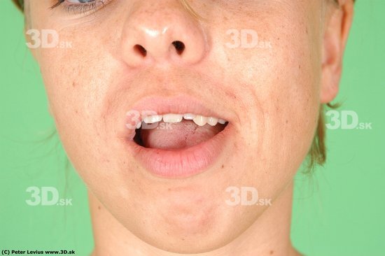 Mouth Whole Body Woman Average Studio photo references