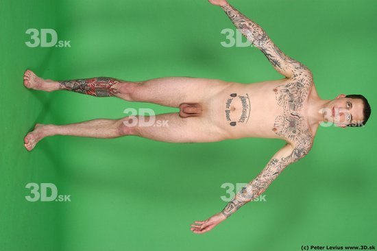 Man White Tattoo Underweight Male Studio Poses