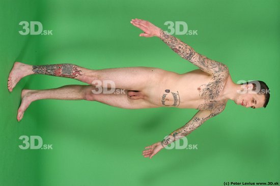 Man White Tattoo Underweight Male Studio Poses