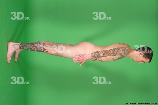 Man White Tattoo Underweight Male Studio Poses