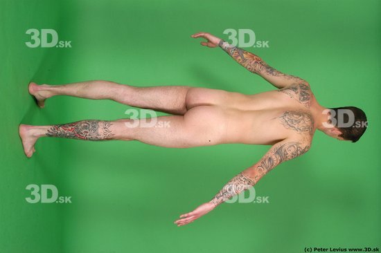 Man White Tattoo Underweight Male Studio Poses