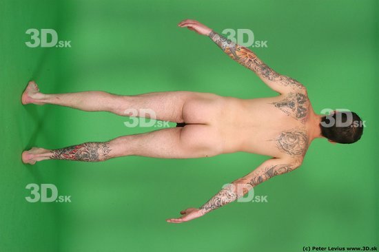 Man White Tattoo Underweight Male Studio Poses