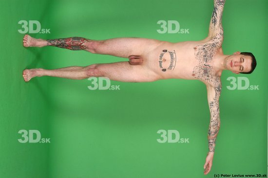 Man White Tattoo Underweight Male Studio Poses