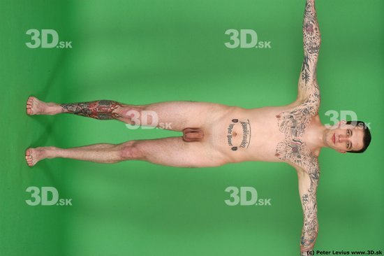 Man White Tattoo Underweight Male Studio Poses