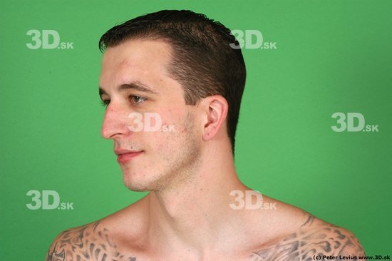 Man White Tattoo Underweight Male Studio Poses