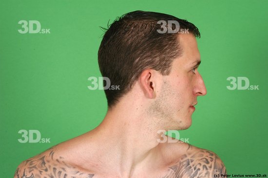 Man White Tattoo Underweight Male Studio Poses