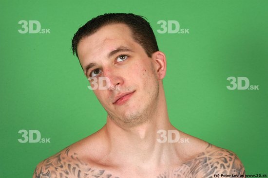 Man White Tattoo Underweight Male Studio Poses