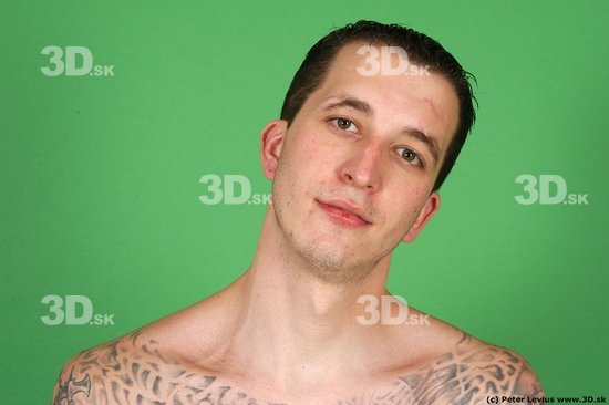 Man White Tattoo Underweight Male Studio Poses