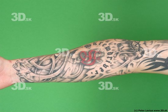 Man White Tattoo Underweight Male Studio Poses