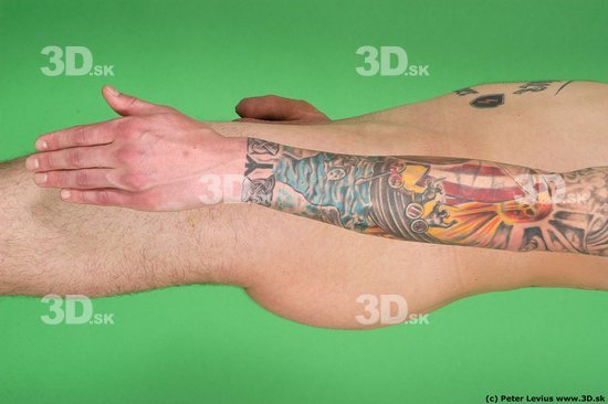 Man White Tattoo Underweight Male Studio Poses