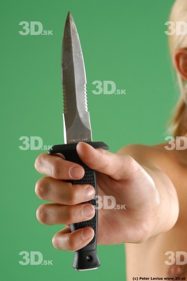Hand Woman Pose with knife White Nude Slim