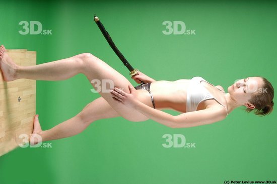 Whole Body Woman Pose with sword White Underwear Average