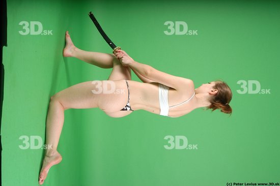 Whole Body Woman Pose with sword White Underwear Average