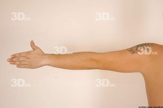 Arm Man White Tattoo Nude Overweight