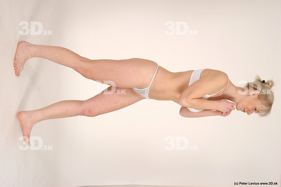 Whole Body Woman Artistic poses White Underwear Slim