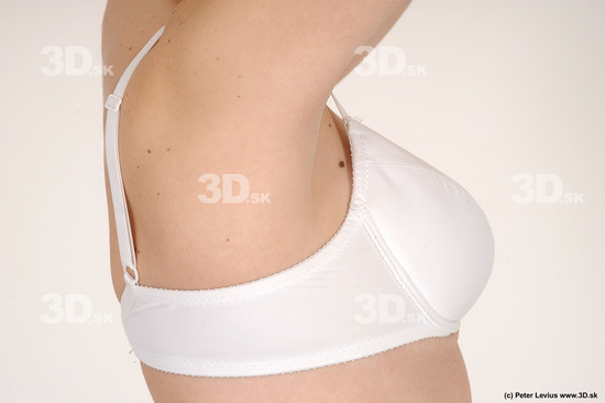 Chest Woman White Underwear Slim