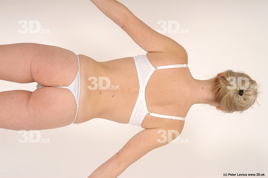 Upper Body Woman White Underwear Slim