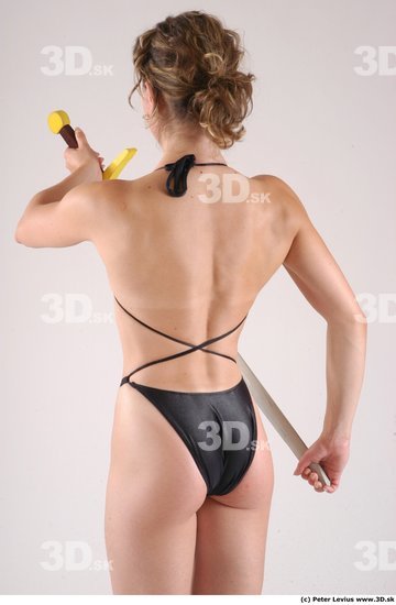 Upper Body Woman Pose with sword White Underwear Muscular