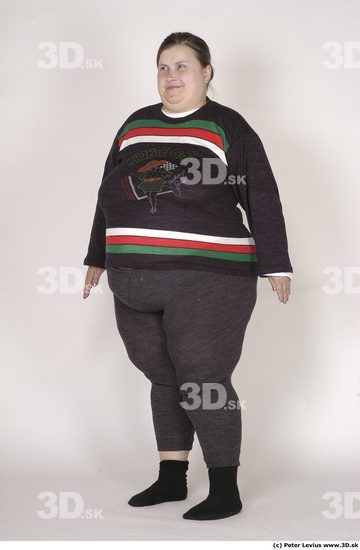 Whole Body Woman White Casual Overweight