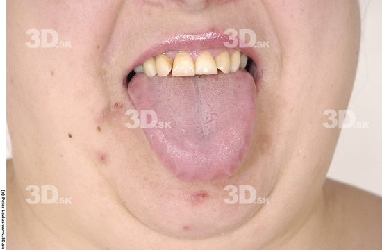 Tongue Woman White Overweight
