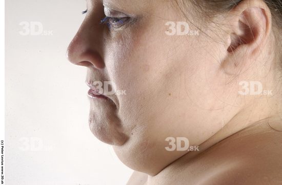 Cheek Whole Body Emotions Woman Nude Overweight Studio photo references