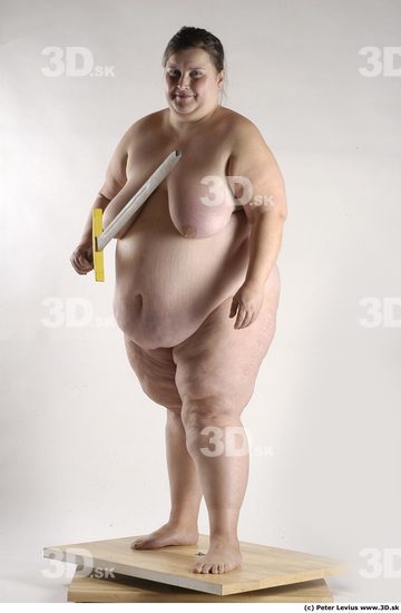 Whole Body Woman Pose with sword Nude Overweight Studio photo references