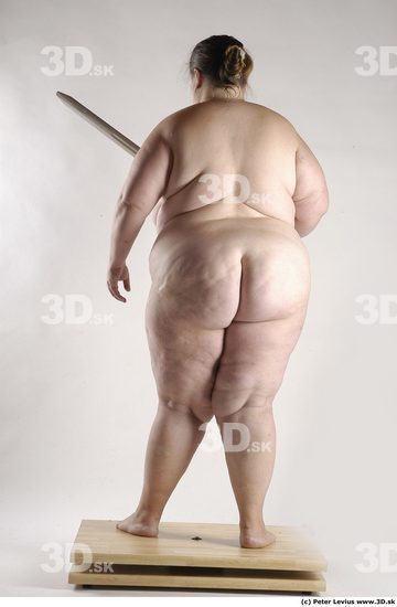 Whole Body Woman Pose with sword Nude Overweight Studio photo references