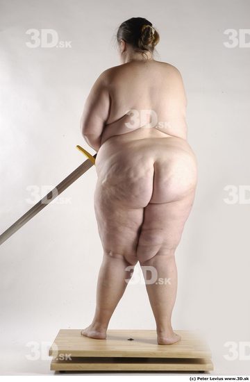 Whole Body Woman Pose with sword Nude Overweight Studio photo references