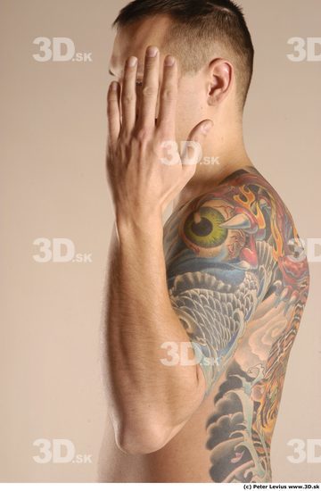 Whole Body Man Tattoo Average Studio photo references