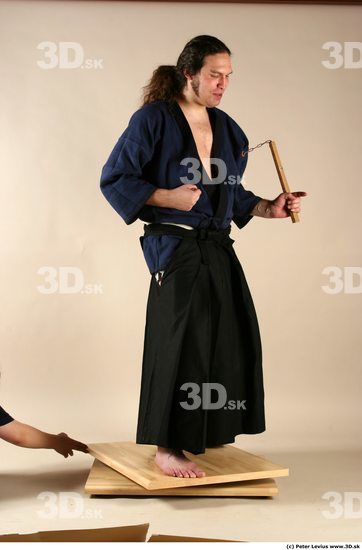 Whole Body Phonemes Man Pose with sword White Hairy Historical Average Male Studio Poses