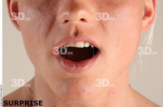 Mouth Emotions Woman White Muscular