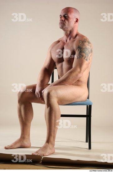 Whole Body Man Artistic poses White Tattoo Nude Muscular