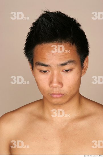 Whole Body Head Man Animation references Asian Nude Underwear Athletic Studio photo references