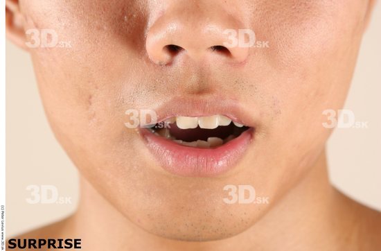 Mouth Whole Body Phonemes Emotions Man Asian Nude Athletic Studio photo references