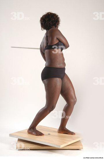 Whole Body Woman Pose with sword Black Underwear Chubby