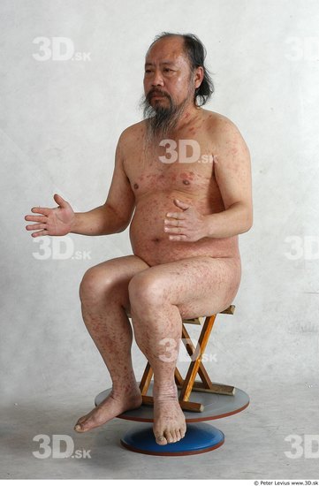 Whole Body Phonemes Man Asian Nude Overweight Male Studio Poses