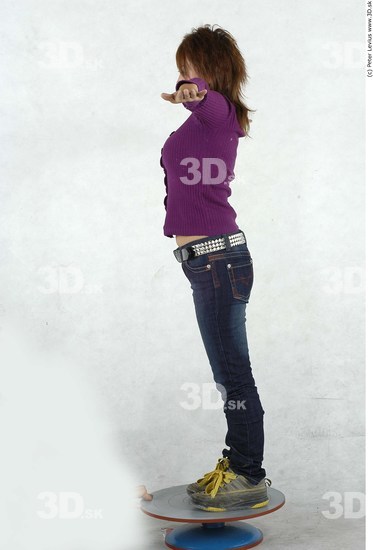 Whole Body Woman T poses Asian Casual Average Studio photo references