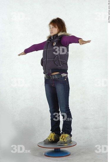 Whole Body Woman T poses Asian Casual Average Studio photo references