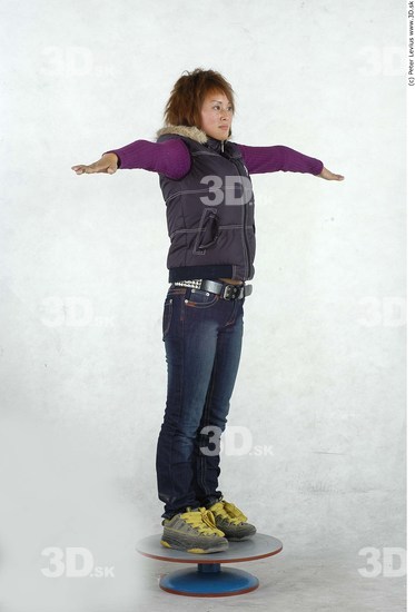 Whole Body Woman T poses Asian Casual Average Studio photo references