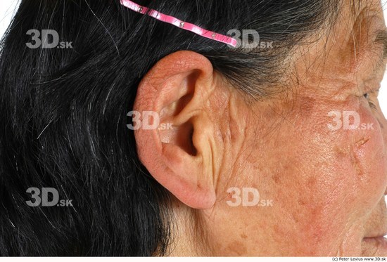 and more Ear Whole Body Woman Asian Slim Average Studio photo references