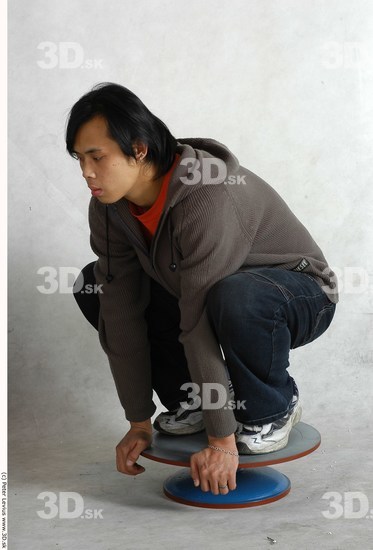 Whole Body Phonemes Man Asian Nude Slim Male Studio Poses