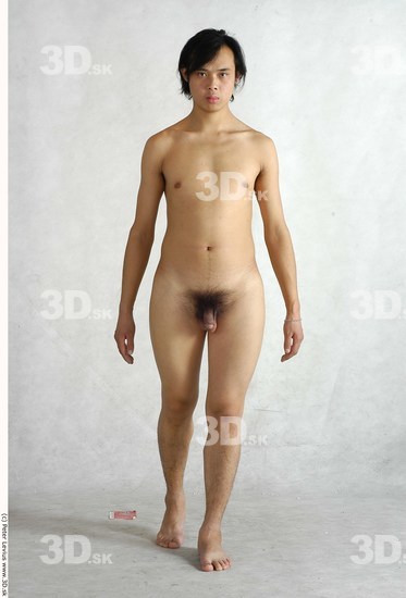 Whole Body Phonemes Man Asian Nude Slim Male Studio Poses