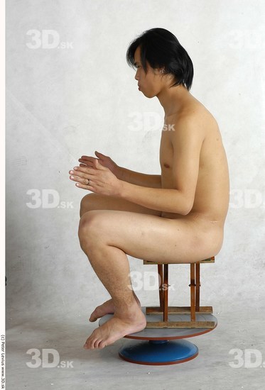 Whole Body Phonemes Man Asian Nude Slim Male Studio Poses