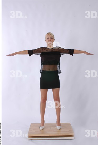 Whole Body Woman T poses Casual Slim Studio photo references