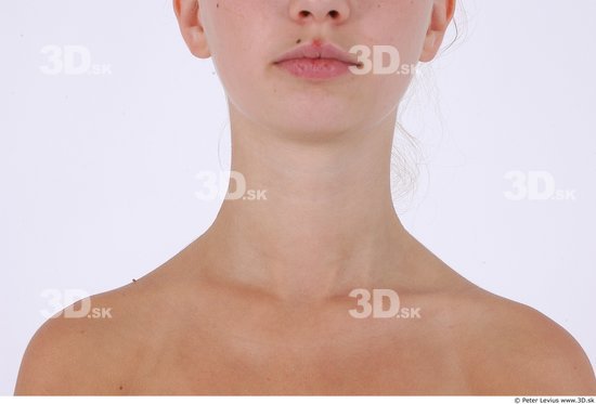 Neck Woman Nude Slim Studio photo references