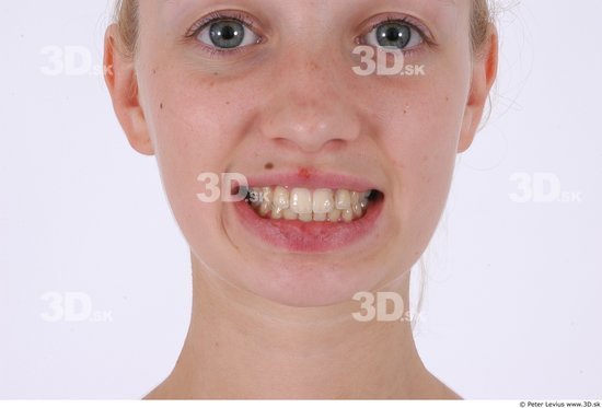 Teeth Woman Slim Studio photo references