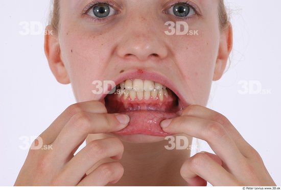 Teeth Woman Slim Studio photo references