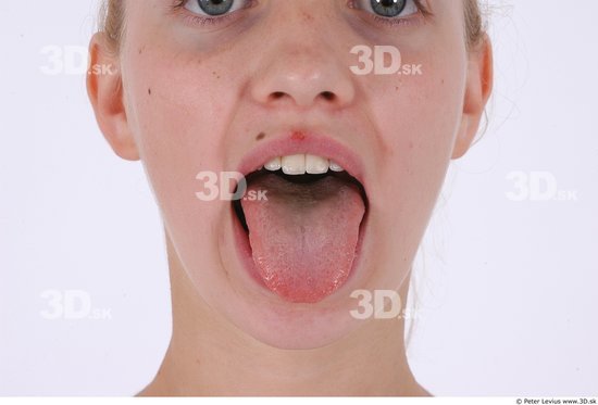 Tongue Woman Slim Studio photo references