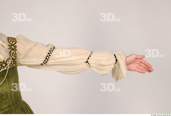 Whole Body Woman T poses White Historical Slim Costume photo references