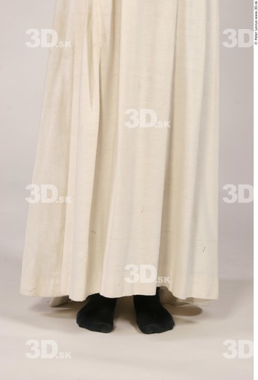 Whole Body Woman T poses White Historical Slim Costume photo references